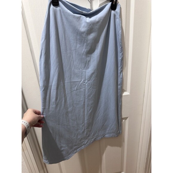 Susana Monaco Maxi Skirt Womens M Baby Blu Jersey Knit Pull On Minimalist Modest - Picture 3 of 11
